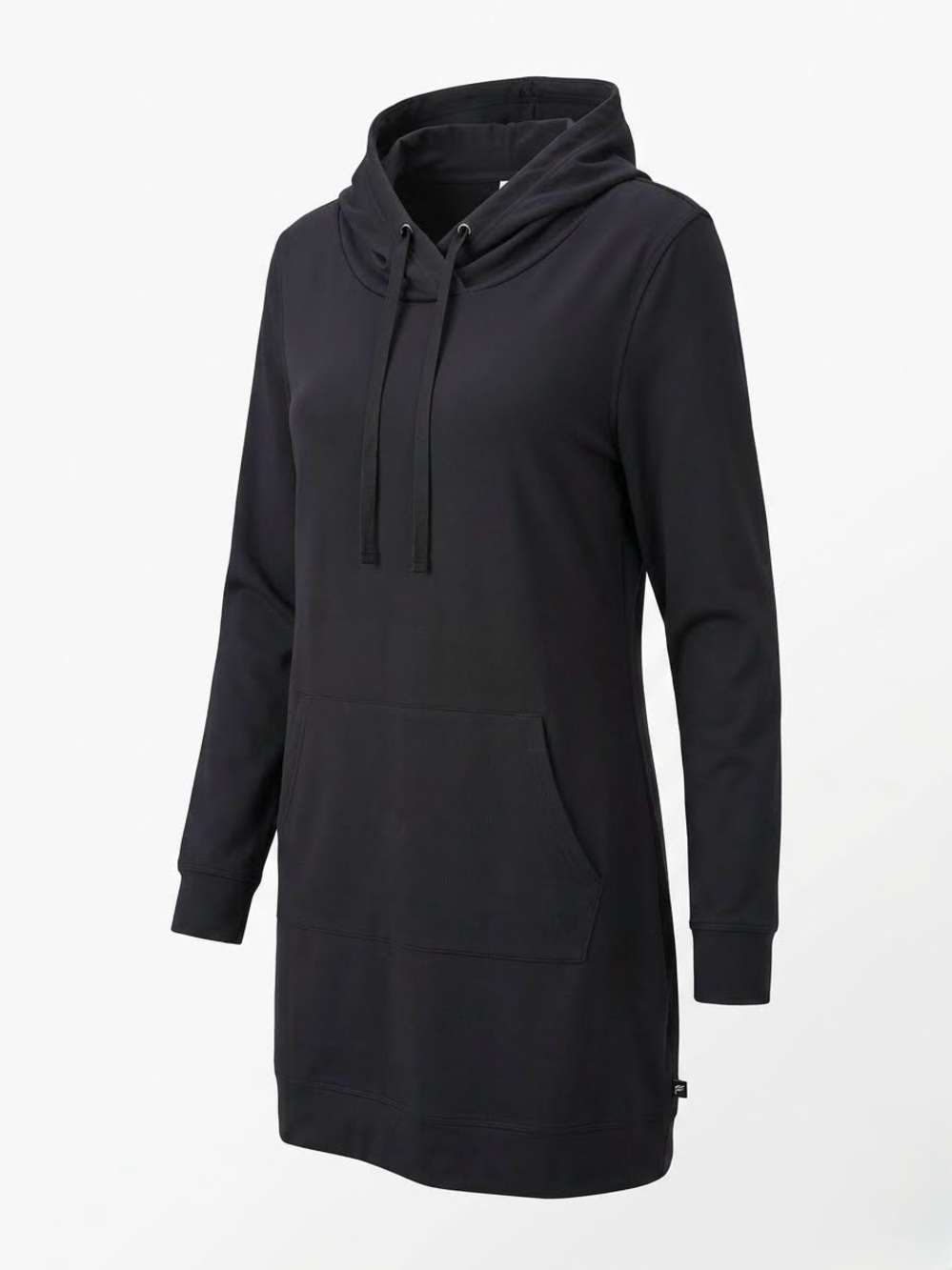Fabletics Yukon Black Hooded Sweatshirt Dress L Athleisure Streetwear Cozy